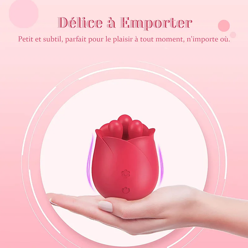 Rose Vibrateur Avec Trois Perles Stimulantes