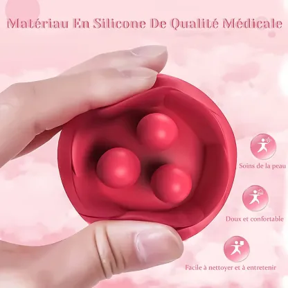Rose Vibrateur Avec Trois Perles Stimulantes