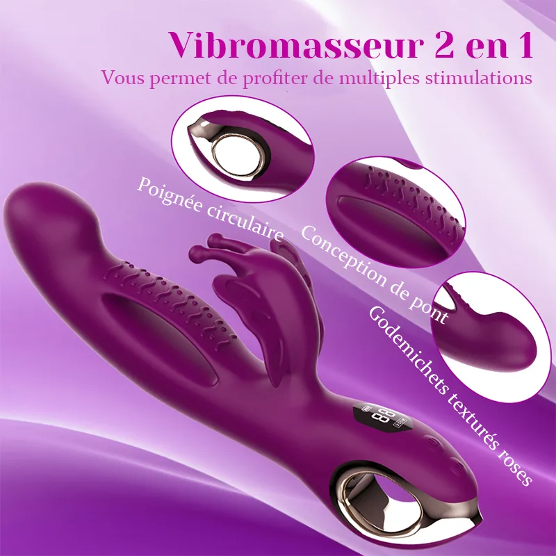 Stimulateur Clitoridien 3 En 1 Avec Stimulation Multiple De Vibrations Papillon