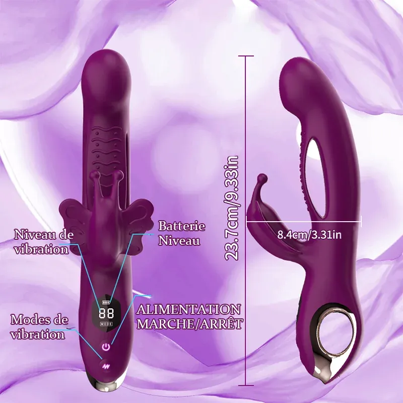 Stimulateur Clitoridien 3 En 1 Avec Stimulation Multiple De Vibrations Papillon