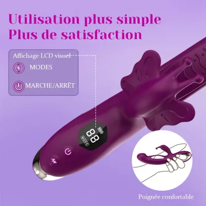 Stimulateur Clitoridien 3 En 1 Avec Stimulation Multiple De Vibrations Papillon