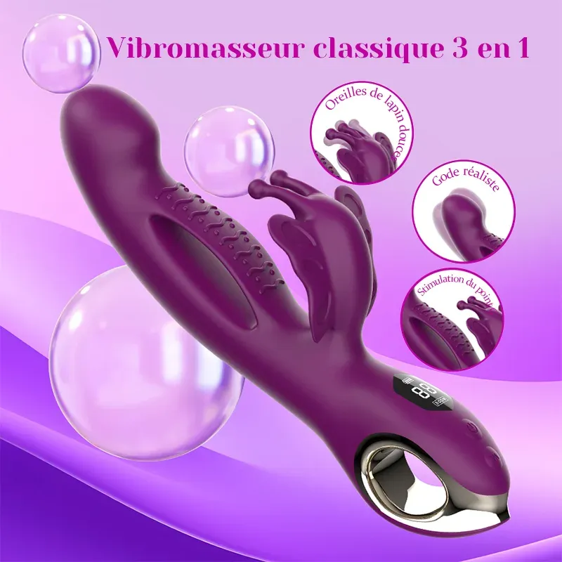 Stimulateur Clitoridien 3 En 1 Avec Stimulation Multiple De Vibrations Papillon