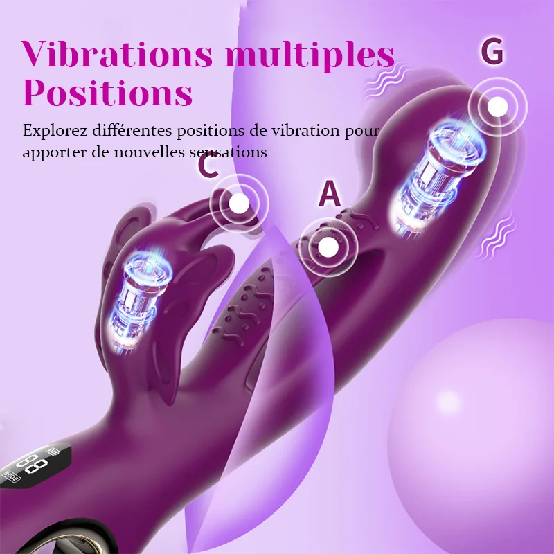 Stimulateur Clitoridien 3 En 1 Avec Stimulation Multiple De Vibrations Papillon
