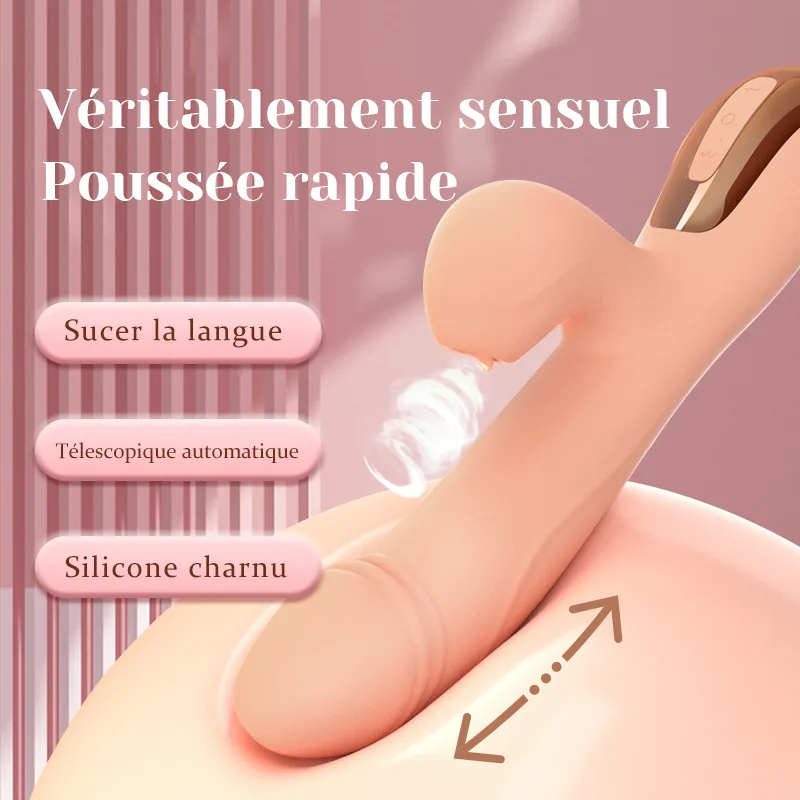 Stimulateur Clitoridien 2 En 1 Avec Poussée Aspiration Vibration Et Chauffage