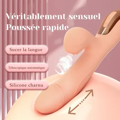 Stimulateur Clitoridien 2 En 1 Avec Poussée Aspiration Vibration Et Chauffage
