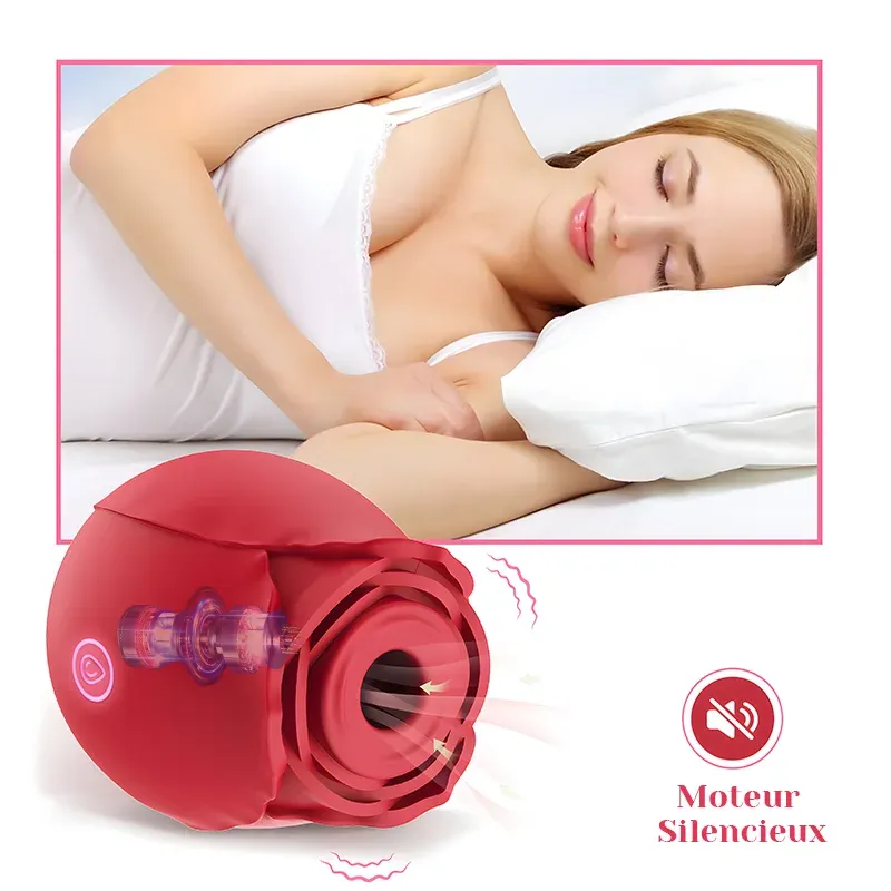 Stimulateur Clitoridien Vibrant à 10 Ventouses Vibromasseur Rose