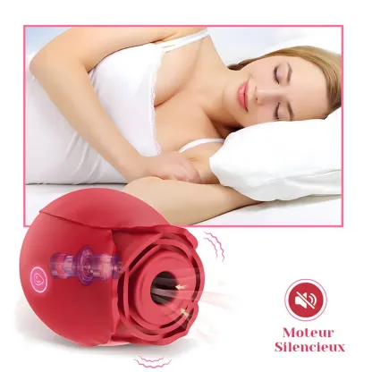 Stimulateur Clitoridien Vibrant à 10 Ventouses Vibromasseur Rose