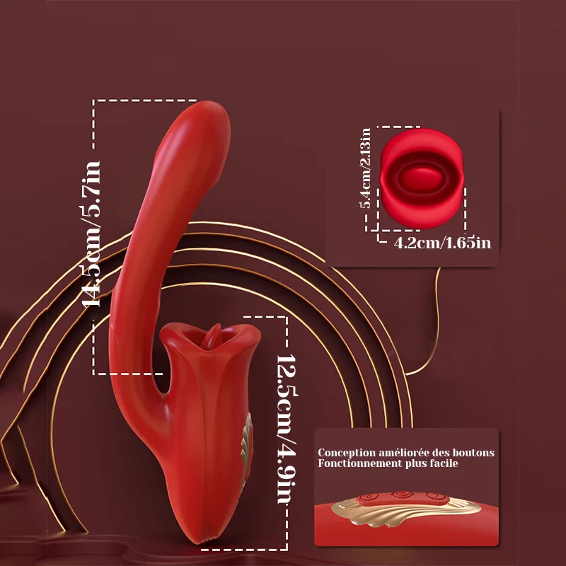 Stimulateur Clitoris 3 En 1 À Vibrations Léchantes