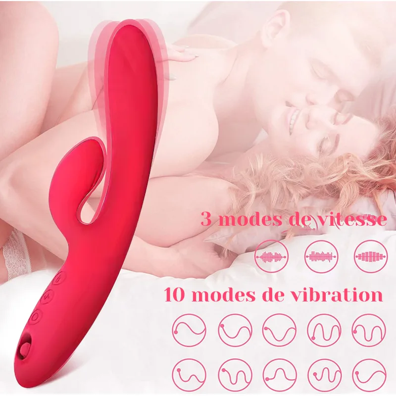 Stimulateur Clitoris Silicone Rechargeable 10 Vibrations Et 5 Modes De Succion