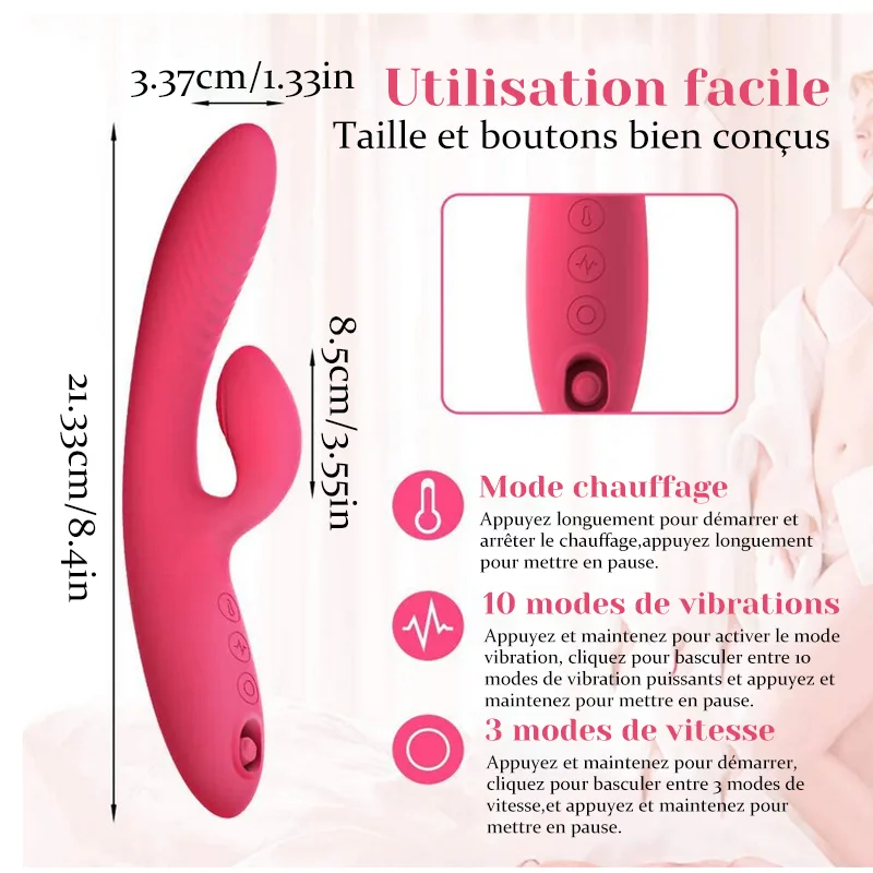 Stimulateur Clitoris Silicone Rechargeable 10 Vibrations Et 5 Modes De Succion
