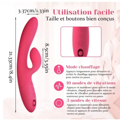 Stimulateur Clitoris Silicone Rechargeable 10 Vibrations Et 5 Modes De Succion