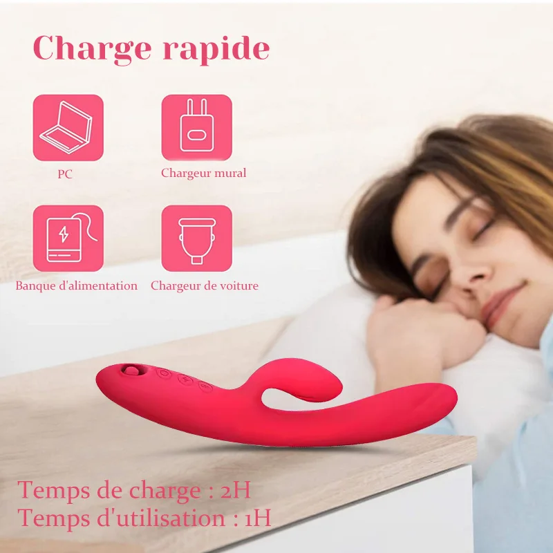 Stimulateur Clitoris Silicone Rechargeable 10 Vibrations Et 5 Modes De Succion