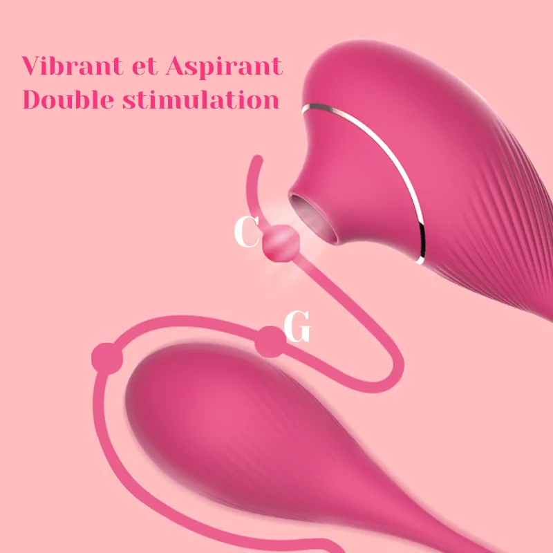 Stimulateur Clitoris Portable À Succion Et Vibration Double Tête