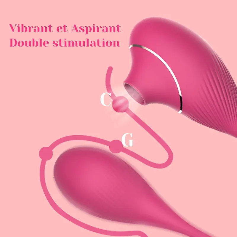 Stimulateur Clitoris Portable À Succion Et Vibration Double Tête