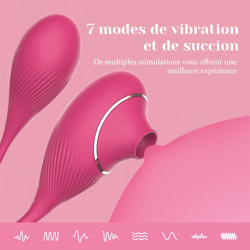 Stimulateur Clitoris Portable À Succion Et Vibration Double Tête