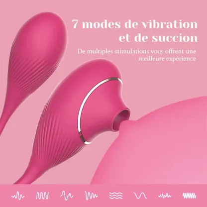 Stimulateur Clitoris Portable À Succion Et Vibration Double Tête