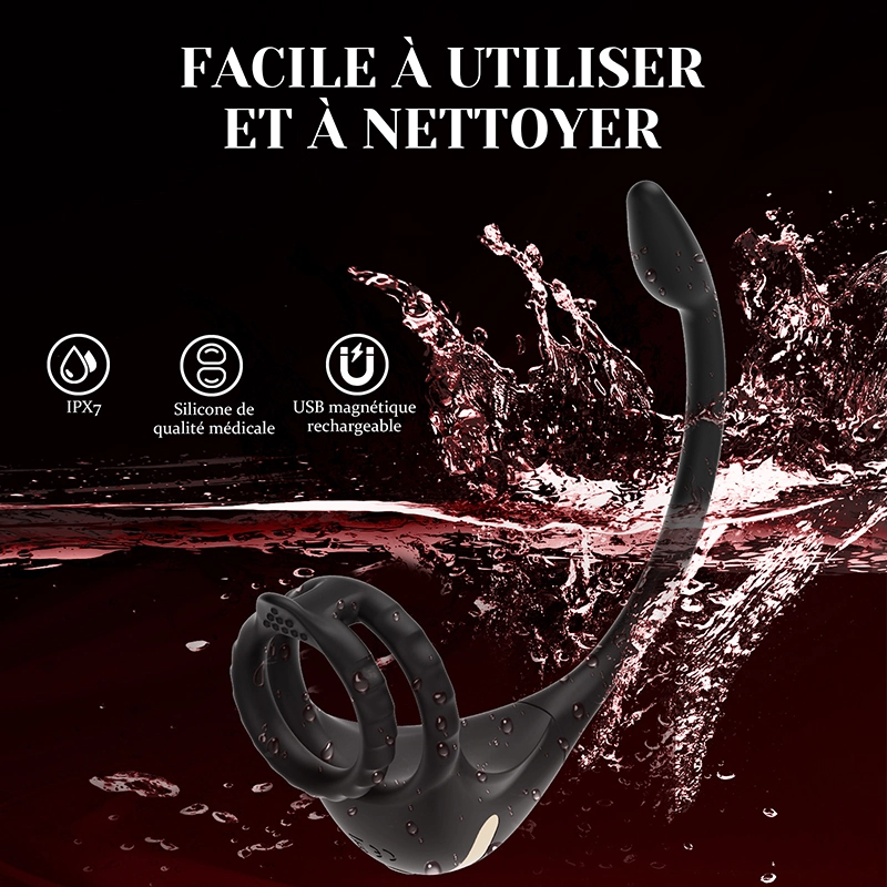 Stimulateur Prostatique 3 en 1 : Pénis, Périnée et Sexe Anal
