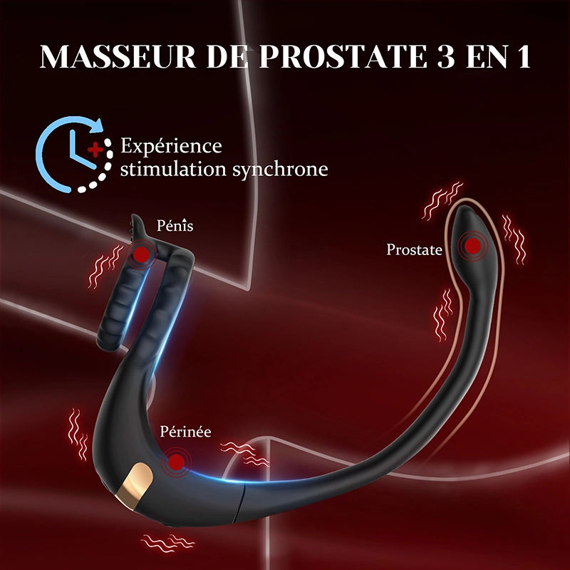 Stimulateur Prostatique 3 en 1 : Pénis, Périnée et Sexe Anal