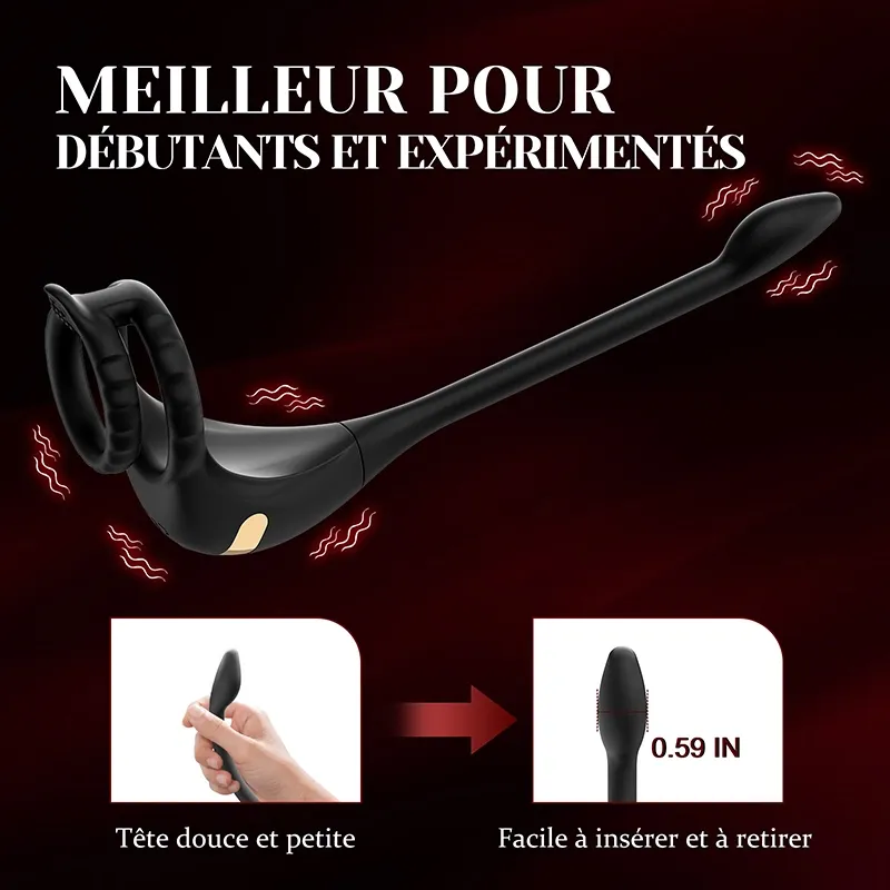 Stimulateur Prostatique 3 en 1 : Pénis, Périnée et Sexe Anal