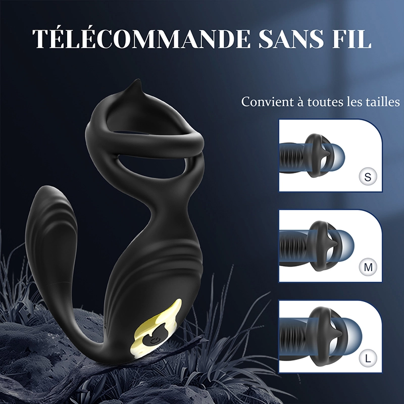 Stimulateur Prostatique 3 en 1 : Vibrateur pour Pénis, Testicules, Périnée et Anus