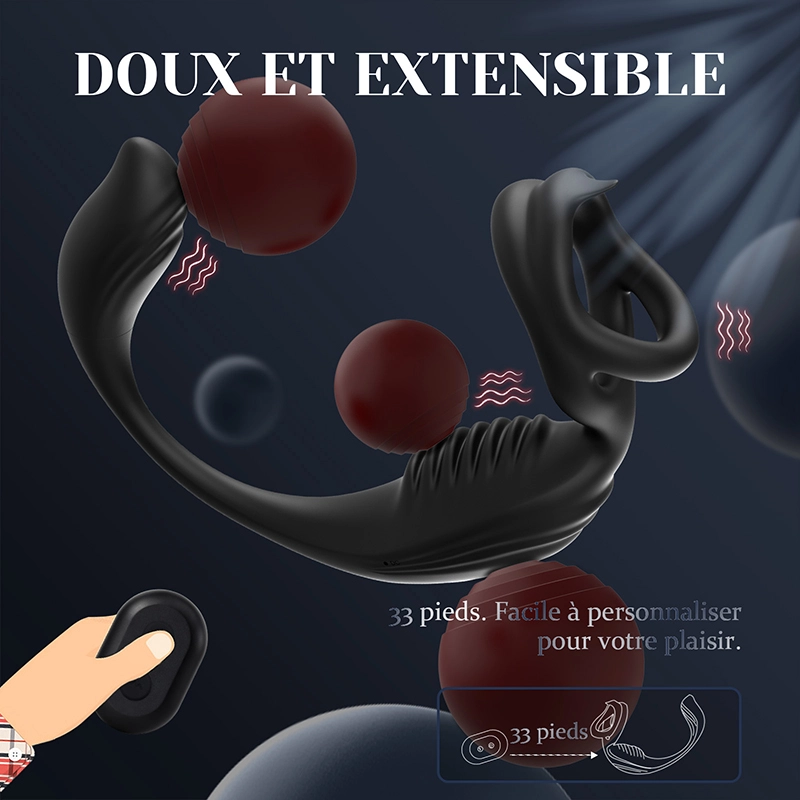 Stimulateur Prostatique 3 en 1 : Vibrateur pour Pénis, Testicules, Périnée et Anus