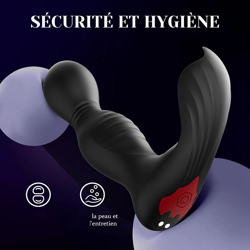 Stimulateur Prostatique Vibrant à Bascule et Léchage avec Application et Télécommande