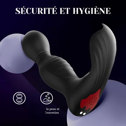Stimulateur Prostatique Vibrant à Bascule et Léchage avec Application et Télécommande