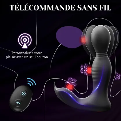 Stimulateur Prostatique Vibrant à Bascule et Léchage avec Application et Télécommande