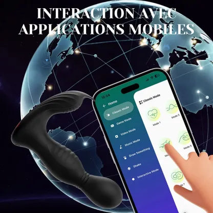 Stimulateur Prostatique Vibrant à Bascule et Léchage avec Application et Télécommande
