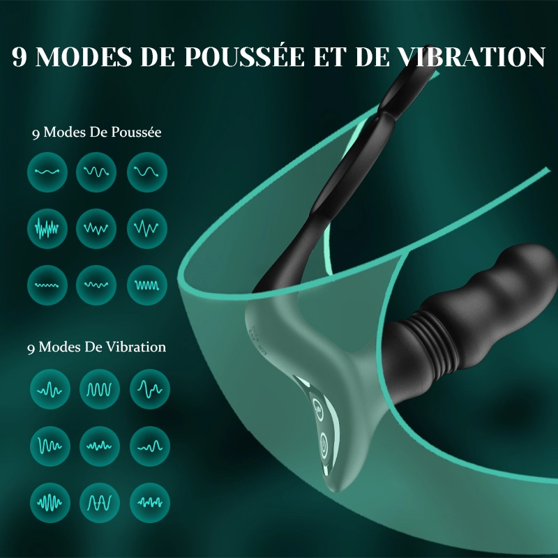 Stimulateur Prostatique Portable avec Fonction de Va-et-Vient, Vibration et Télécommande