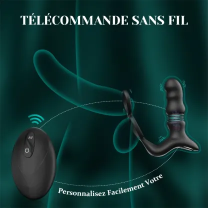 Stimulateur Prostatique Portable avec Fonction de Va-et-Vient, Vibration et Télécommande