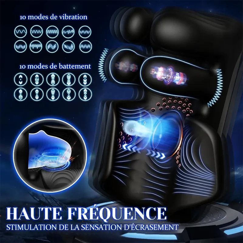 Stimulateur de Glan 10 Pulsations Vibrantes Masseur de Pénis à Doigt
