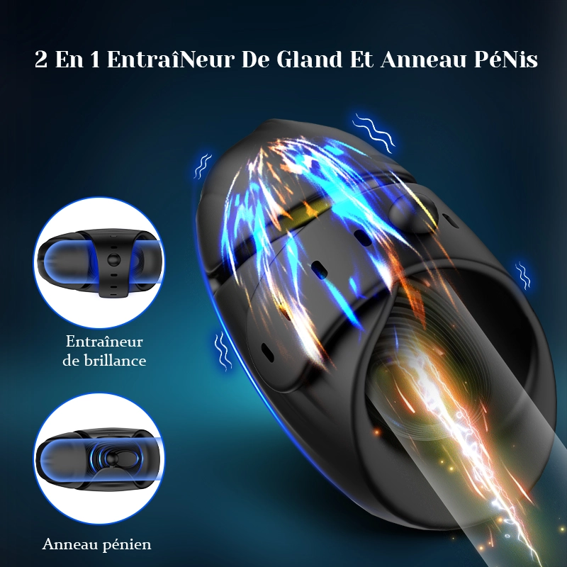 Stimulateur de Gland Réglable avec Boucle, Contrôle par App, 9 Vibration, Étanche