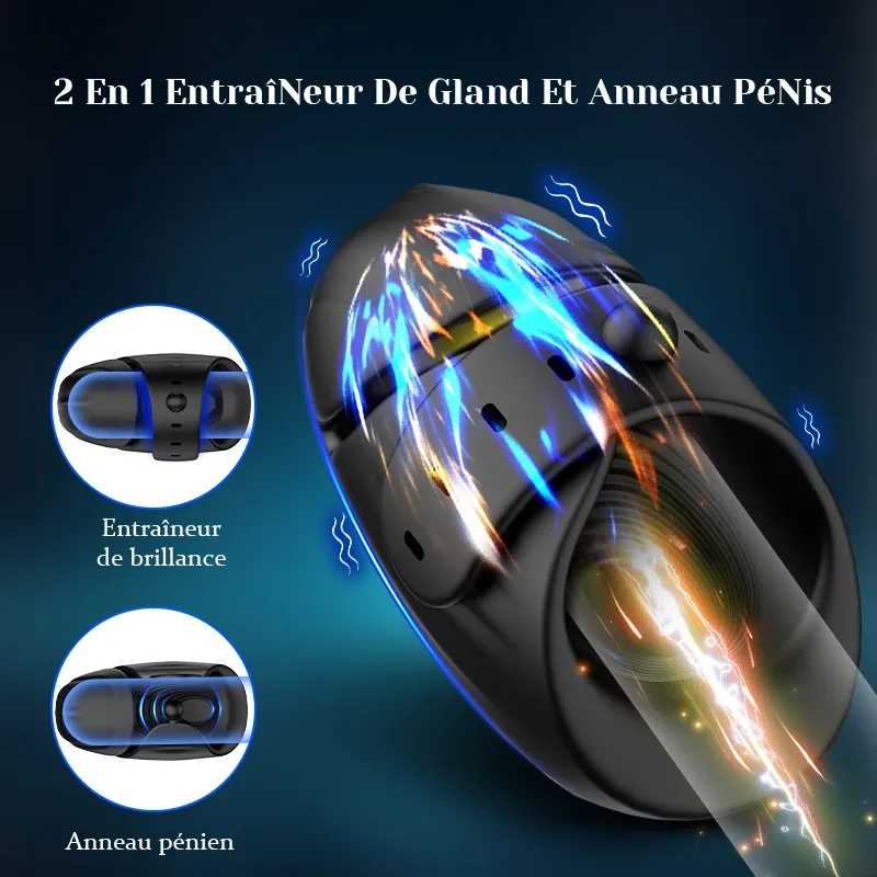 Stimulateur de Gland Réglable avec Boucle, Contrôle par App, 9 Vibration, Étanche