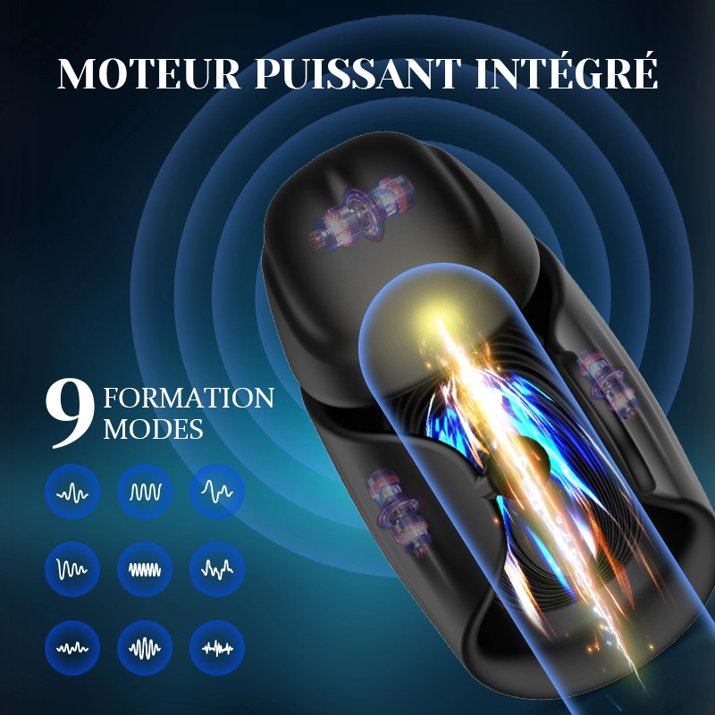 Stimulateur de Gland Réglable avec Boucle, Contrôle par App, 9 Vibration, Étanche