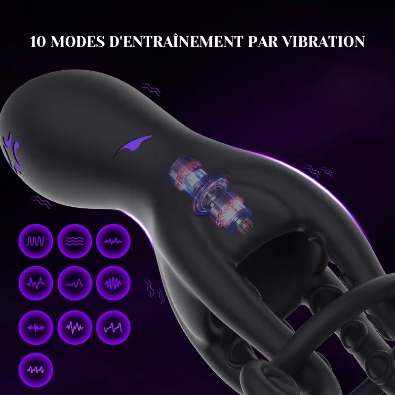 Stimulateur de Gland Octopus 10 Vibrations Jouet Sexuel Masculin