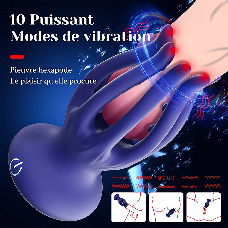 Stimulateur  de Gland 10 Vibration Masturbateur Tentacule d'Octopus