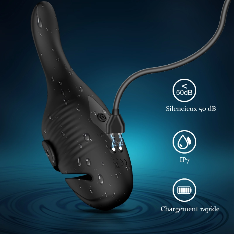 Stimulateur de Glande Double Moteur 10 Vibrations Boucle Ajustable