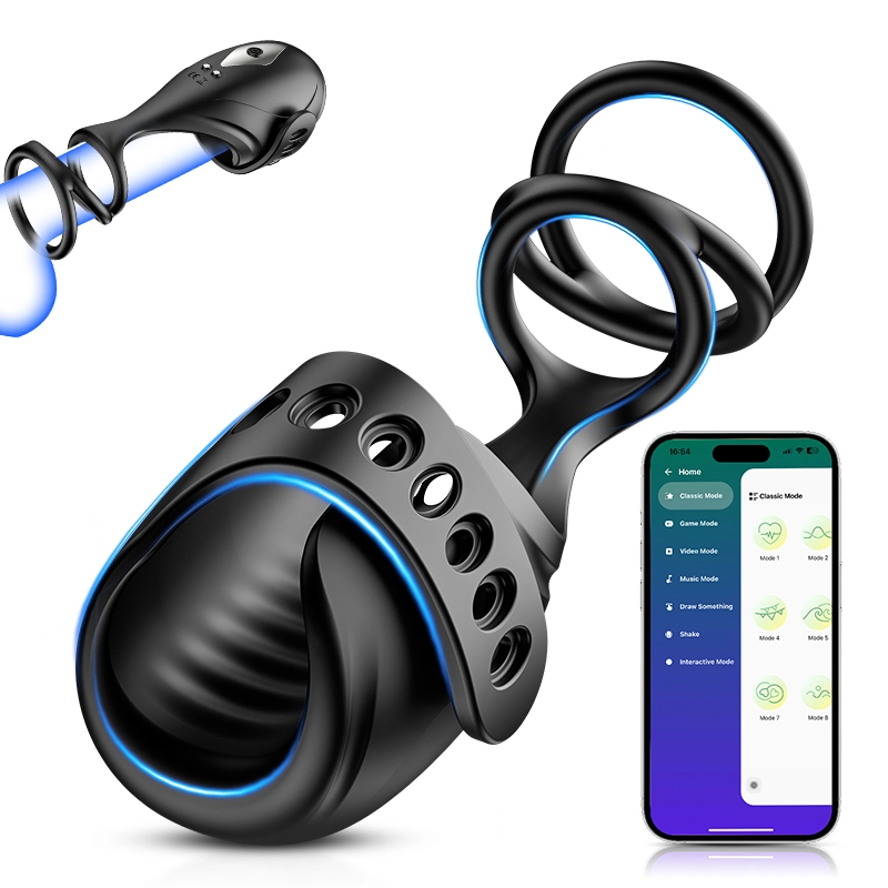 Stimulateur de Glande App Control 9 Vibration Boucle Anneau Pénien Flexible