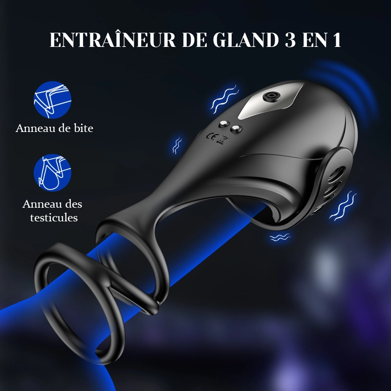 Stimulateur de Glande App Control 9 Vibration Boucle Anneau Pénien Flexible