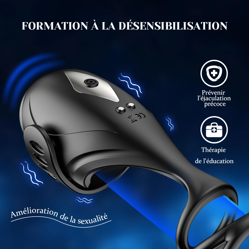 Stimulateur de Glande App Control 9 Vibration Boucle Anneau Pénien Flexible