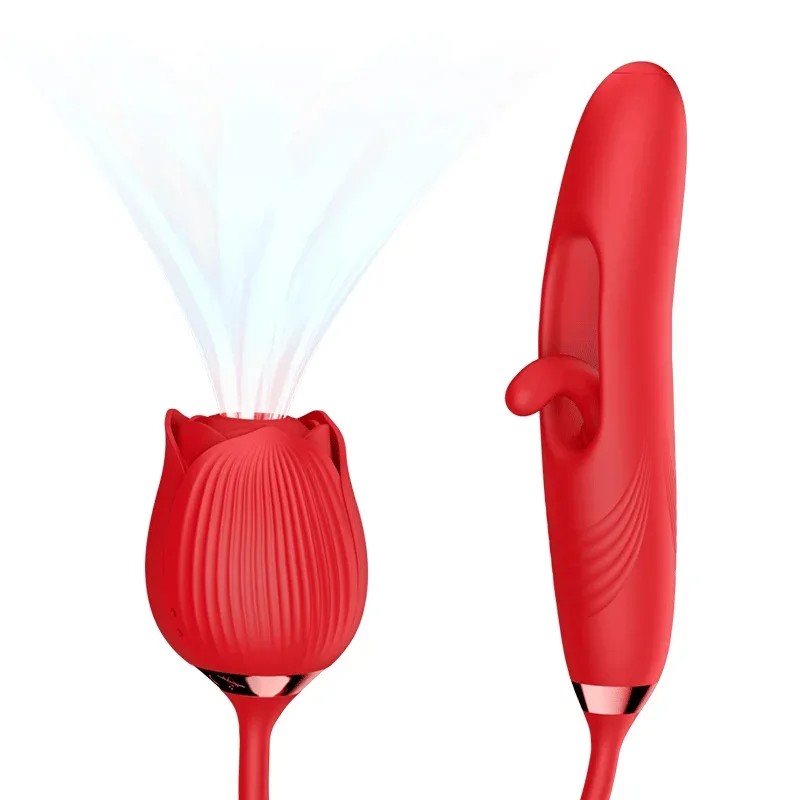 Suction Rose Vibrator Stimulator with Tapping G-Spot Vibrator