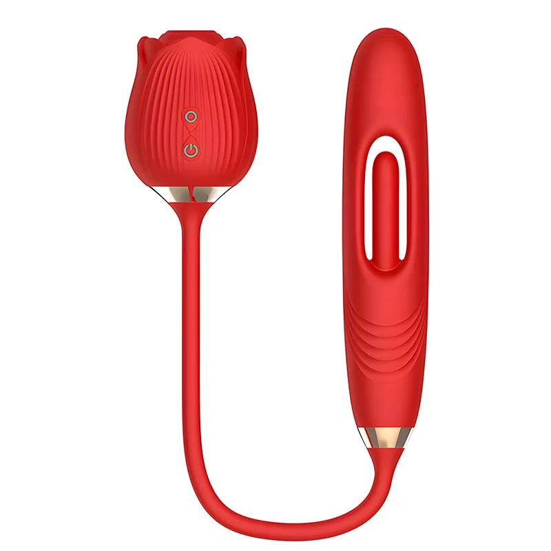 Suction Rose Vibrator Stimulator with Tapping G-Spot Vibrator