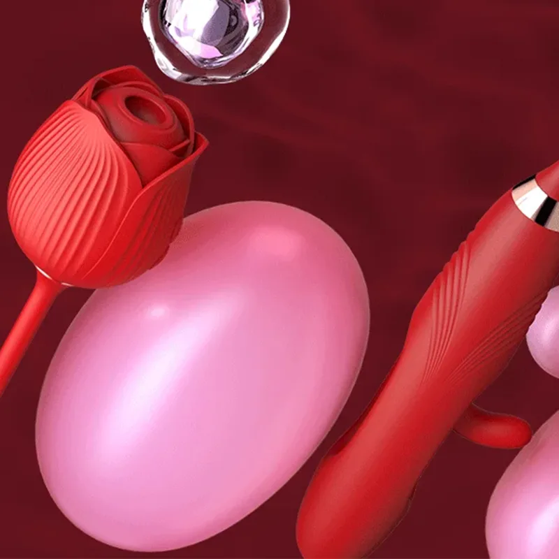 Suction Rose Vibrator Stimulator with Tapping G-Spot Vibrator