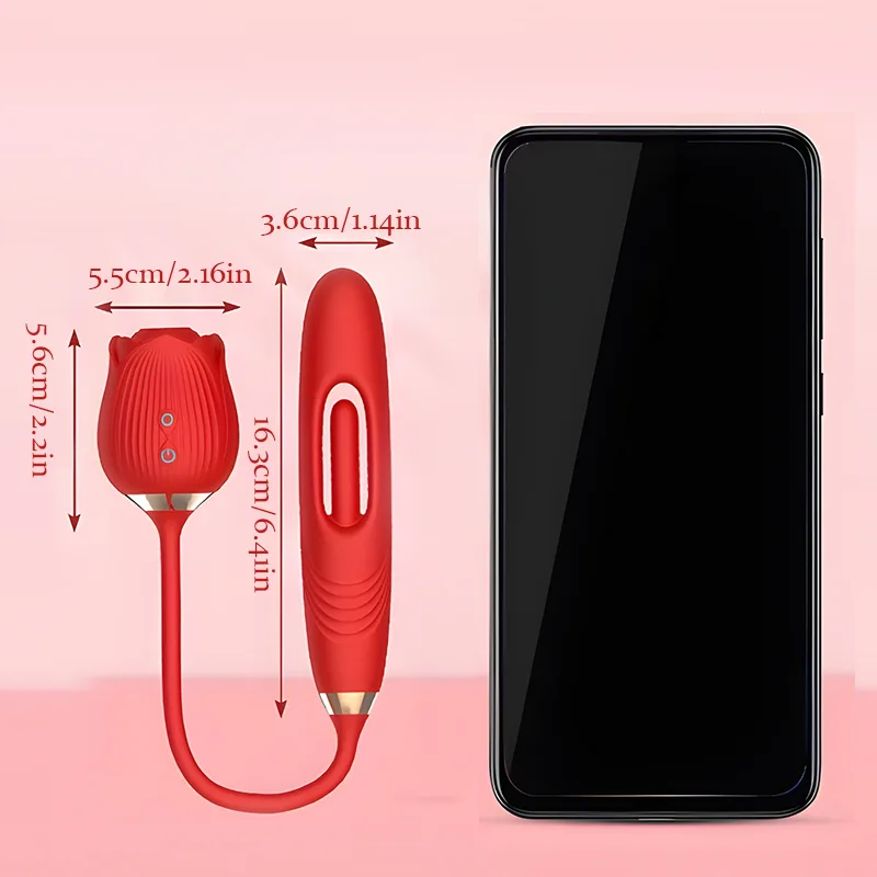 Suction Rose Vibrator Stimulator with Tapping G-Spot Vibrator