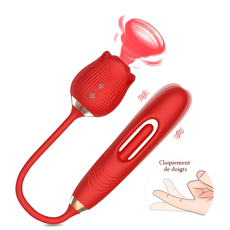 Suction Rose Vibrator Stimulator with Tapping G-Spot Vibrator