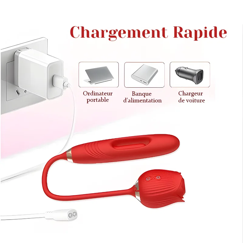 Suction Rose Vibrator Stimulator with Tapping G-Spot Vibrator