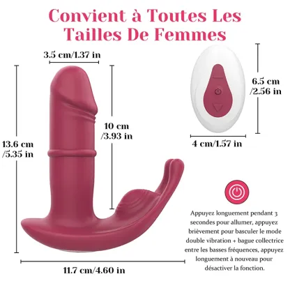 Vibromasseur À Distance Portable En Silicone Avec 10 Modes De Vibration