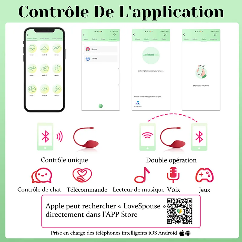 Vibro À Distance Avec 9 Modes De Vibration Étanche Et Contrôlable Via Application