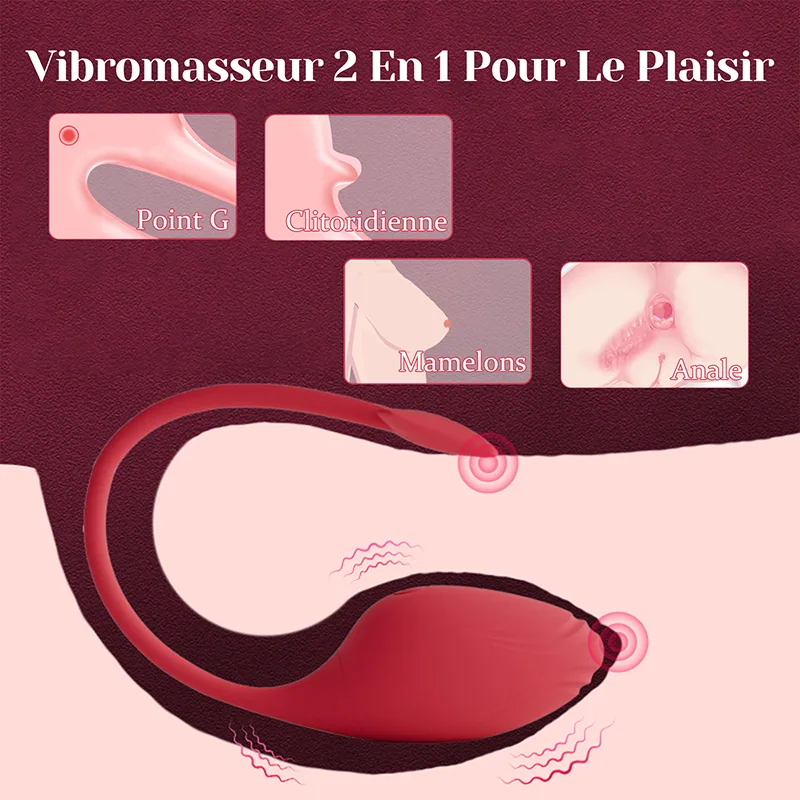 Vibro À Distance Avec 9 Modes De Vibration Étanche Et Contrôlable Via Application